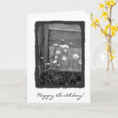 ハッピーバースデー柵 カード (黄色い花)