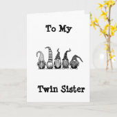 ハッピーバースデー格言スタイルの私の"双子" カード (黄色い花)