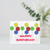 ハッピーバースデー棒つきキャンデー ポストカード (スタンド正面)