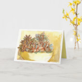 ハッピーバースデー植物の友人の多肉日光 カード (黄色い花)