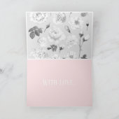 ハッピーバースデー植物性白バラグリーティングカード カード (内部)