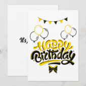 ハッピーバースデー楽しい招待状 招待状 (正面/裏面)