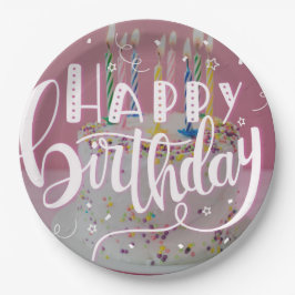 ハッピーバースデー概念 ペーパープレート