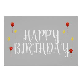 ハッピーバースデー標識 ポスター