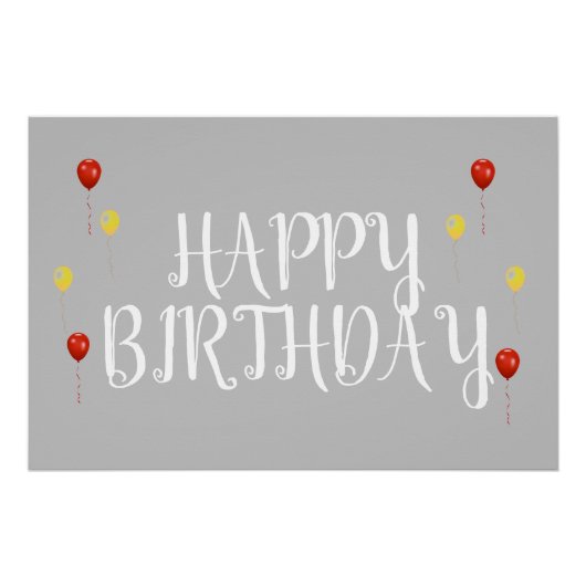 ハッピーバースデー標識 ポスター (正面)