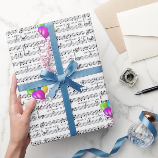 ハッピーバースデー歌と風船 ラッピングペーパー (ギフト)