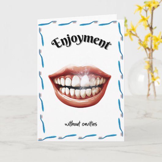 ハッピーバースデー歯医者の挨拶 カード (黄色い花)