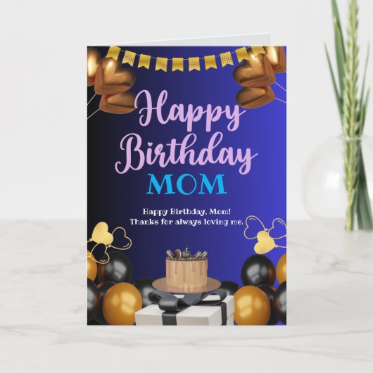 ハッピーバースデー母 カード (正面)
