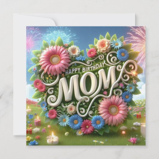 ハッピーバースデー母 カード (正面)