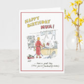 ハッピーバースデー母 カード (黄色い花)