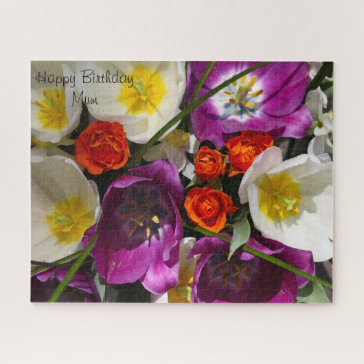 ハッピーバースデー母。 ジグソーパズル (横)