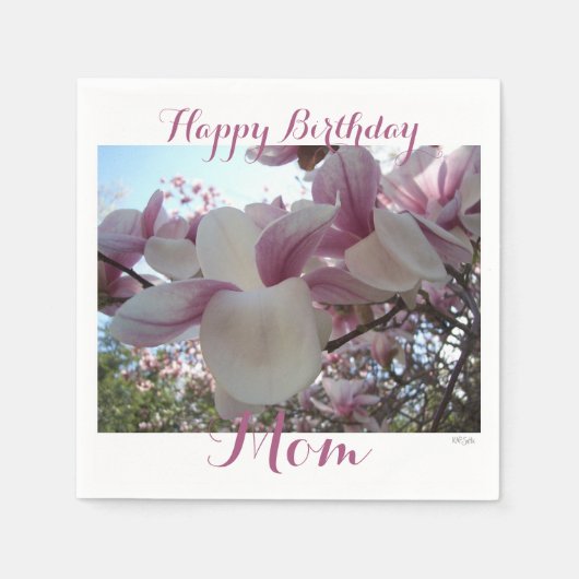 ハッピーバースデー母 スタンダードカクテルナプキン (正面)