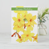 ハッピーバースデー水彩ジャスミンフラワーカード シーズンカード (スタンド正面)