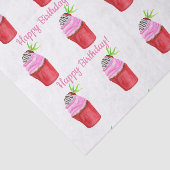ハッピーバースデー水彩ストロベリーカップケーキ 薄葉紙 (詳細)