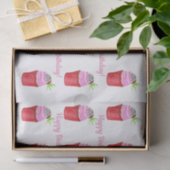 ハッピーバースデー水彩ストロベリーカップケーキ 薄葉紙 (ギフト)