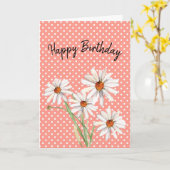 ハッピーバースデー水彩デイジー カード (黄色い花)
