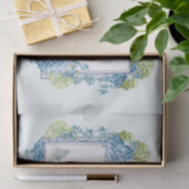 ハッピーバースデー水彩ブルーアジサイ花 薄葉紙 (ギフト)