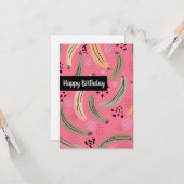 ハッピーバースデー水彩プラントain Mangu カード (正面/裏面インサイチュ)