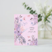 ハッピーバースデー水彩ワイルドフラワーポストカード ポストカード (スタンド正面)