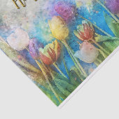 ハッピーバースデー水彩抽象芸術チューリップフラワー 薄葉紙 (詳細)
