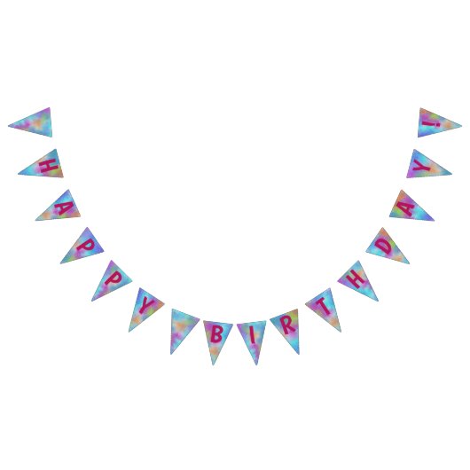 ハッピーバースデー水彩穴アブストラクション バンティングフラッグ (全)