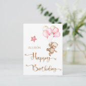 ハッピーバースデー水彩風船はがき ポストカード (スタンド正面)