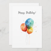 ハッピーバースデー水彩風船 シーズンカード (正面/裏面)