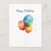 ハッピーバースデー水彩風船 シーズンポストカード (正面)
