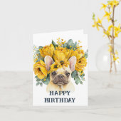 ハッピーバースデー水彩黄色花 カード (黄色い花)