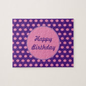 ハッピーバースデー水玉模様ジグソーパズル（紫） ジグソーパズル (横)