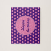ハッピーバースデー水玉模様ジグソーパズル（紫） ジグソーパズル (縦)