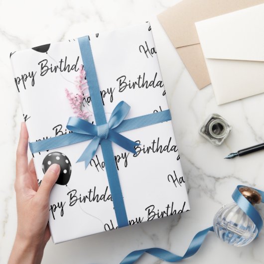 ハッピーバースデー水玉模様バルーン ラッピングペーパー (ギフト)