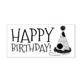 ハッピーバースデー水玉模様パーティーハットゴムスタンプ ラバースタンプ (インプリント)