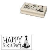ハッピーバースデー水玉模様パーティーハットゴムスタンプ ラバースタンプ (押印)