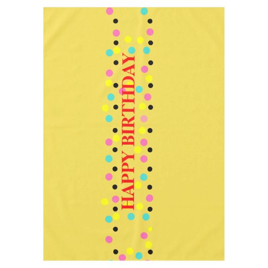 ハッピーバースデー水玉模様パーティー テーブルクロス (正面)