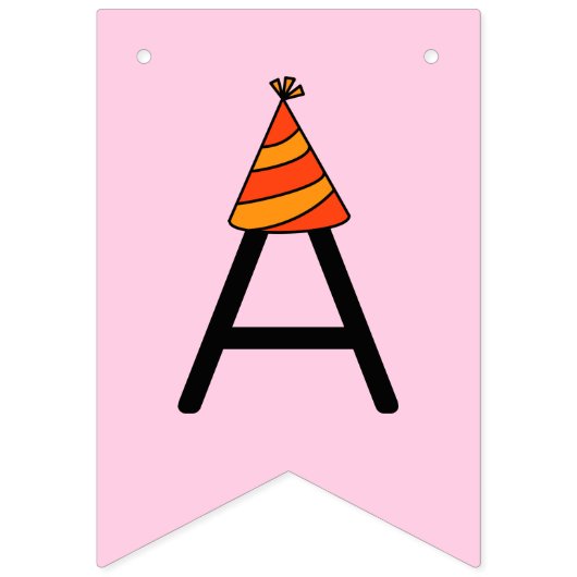 ハッピーバースデー水玉模様猫 バンティングフラッグ (第3の旗)