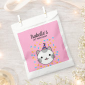 ハッピーバースデー水玉模様猫 フェイバーバッグ (クリップ留めされた状態)