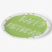 ハッピーバースデー水玉模様紙プレート明 ペーパープレート (アングル)