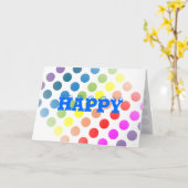 ハッピーバースデー水玉模様 カード (黄色い花)