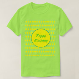 ハッピーバースデー水玉模様Tシャツ（ネオングリーン） Tシャツ