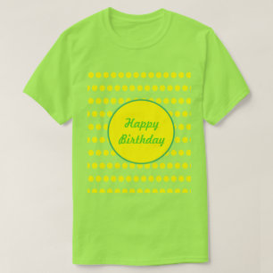 ハッピーバースデー水玉模様Tシャツ(ネオングリーン) Tシャツ