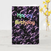 ハッピーバースデー泡 カード (黄色い花)