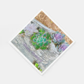 ハッピーバースデー流木上の多肉株 スタンダードランチョンナプキン (角)