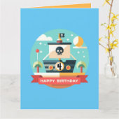 ハッピーバースデー海賊冒険 カード (黄色い花)