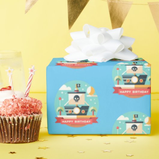 ハッピーバースデー海賊冒険 ラッピングペーパー (誕生日パーティー)