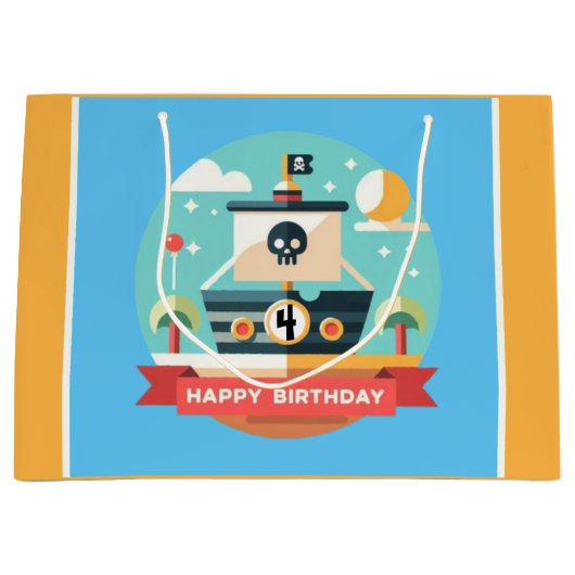 ハッピーバースデー海賊冒険 ラージペーパーバッグ (正面)