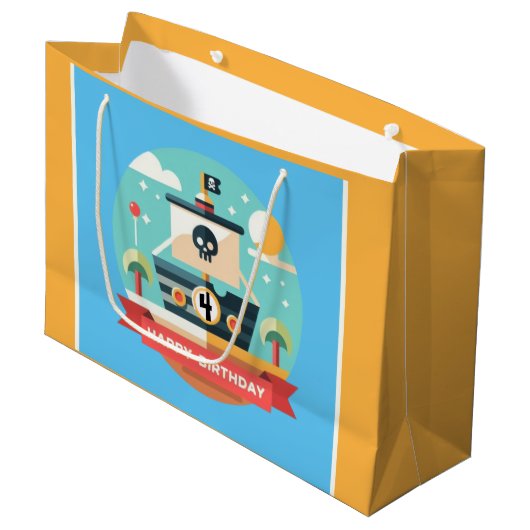 ハッピーバースデー海賊冒険 ラージペーパーバッグ (正面アングル)