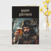 ハッピーバースデー海賊育成用ガラス カード (黄色い花)