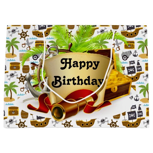 ハッピーバースデー海賊 ラージペーパーバッグ (正面)