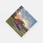 ハッピーバースデー消防車 スタンダードランチョンナプキン (角)